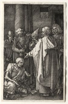 Peter and John Healing the Cripple at the Gate of the Temple, 1512. Creator: Albrecht Dürer (German, 1471-1528)