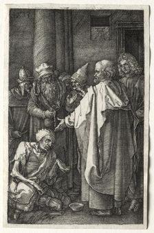 Peter and John Healing the Cripple at the Gate of the Temple, 1512. Creator: Albrecht Dürer (German, 1471-1528)