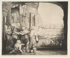 Peter and John Healing the Cripple at the Gate of the Temple, 1659. Creator: Rembrandt Harmensz van Rijn