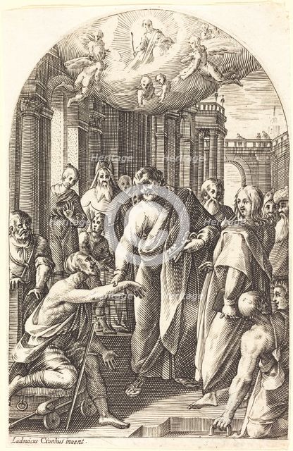 Peter and John Healing the Lame, 1608/1611. Creator: Jacques Callot.