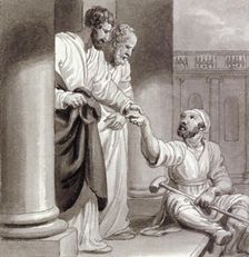 Peter and John with the Beggar at the Beautiful Gate c1810-c1844. Artist: Henry Corbould