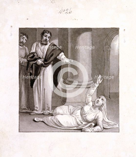 'Peter and Sapphira, wife of Ananias', c1810-c1844.   Artist: Henry Corbould 