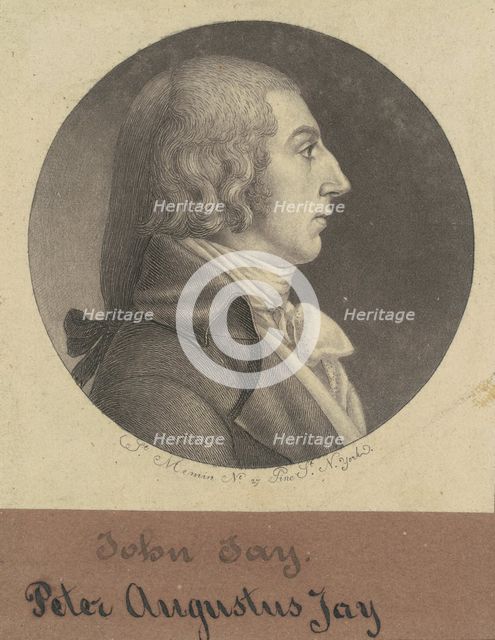 Peter Augustus Jay, 1797. Creator: Charles Balthazar Julien Févret de Saint-Mémin.
