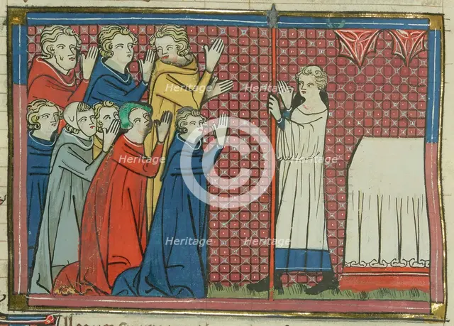 Peter Bartholomew with the Holy Lance, 1337. Creator: Maître de Fauvel (active 1314-1340).