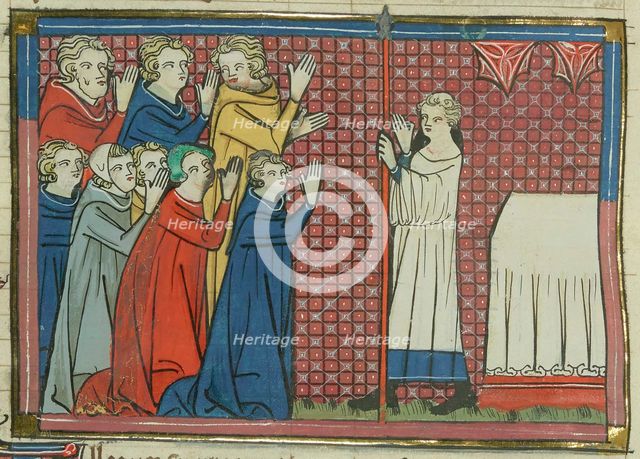 Peter Bartholomew with the Holy Lance, 1337. Creator: Maître de Fauvel (active 1314-1340).