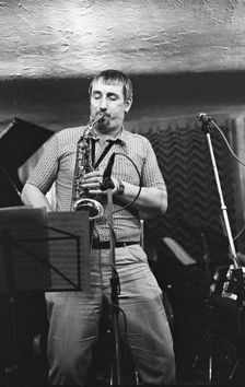 Peter King, Bass Clef, London, May 1985. Creator: Brian O'Connor