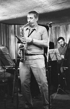 Peter King, Bass Clef, London, May 1985. Creator: Brian O'Connor