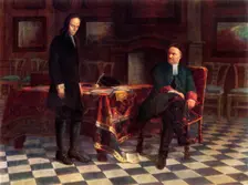 Peter I. Interrogates Tsarevich Alexei Petrovich 1871, (1965). Creator: Nikolay Ge