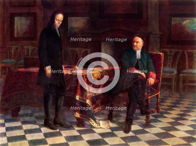 'Peter I. Interrogates Tsarevich Alexei Petrovich', 1871, (1965). Creator: Nikolay Ge.