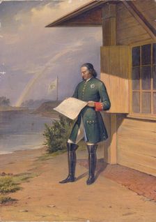 Peter I on the Bank of the Neva River, 1843. Artist: Ivanov, Anton Ivanovich (1818-1864)