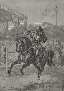 Peter III of Aragon in the arena at Bordeaux , 1283, (1890). Creator: Joan Serra y Pausas
