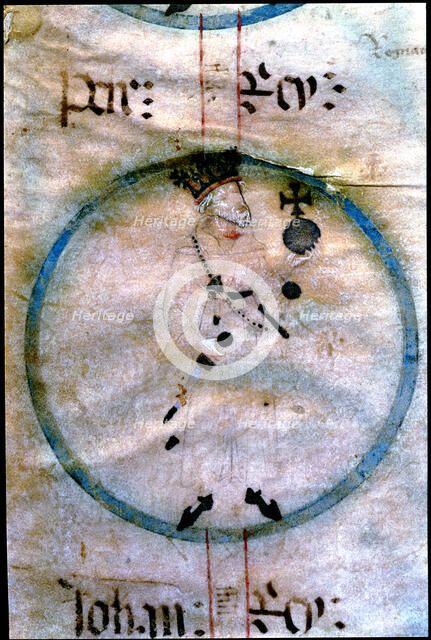 Peter III of Catalonia and IV of Aragon, called 'El Ceremoniós', (1319 - 1387), miniature in a pa…