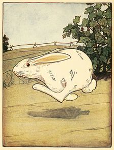 Peter never stopped running, from The Tale of Peter Rabbit, pub. 1916 (colour lithograph), 1916. Creator: American School (20th Century)