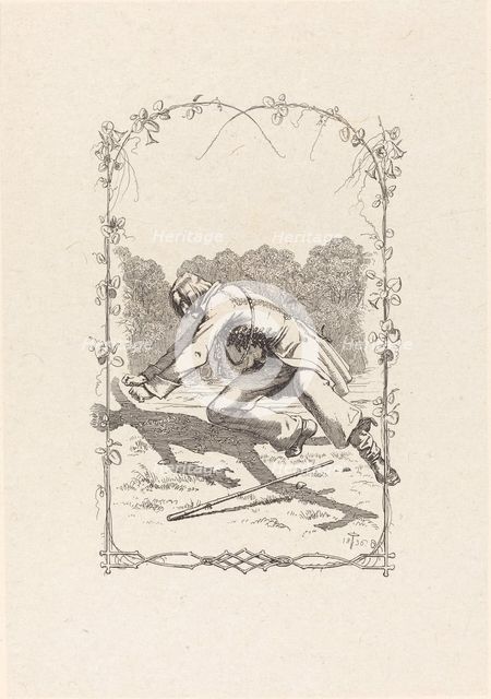 Peter Schlemihl Chasing His Shadow, 1836. Creator: Adolf Schrödter.