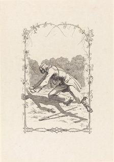Peter Schlemihl Chasing His Shadow, 1836. Creator: Adolf Schrödter