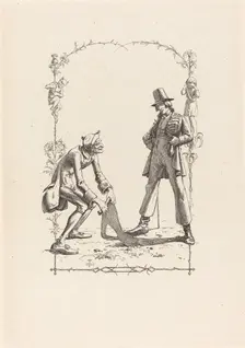 Peter Schlemihl Sells His Shadow, 1836. Creator: Adolf Schrödter