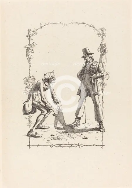 Peter Schlemihl Sells His Shadow, 1836. Creator: Adolf Schrödter.