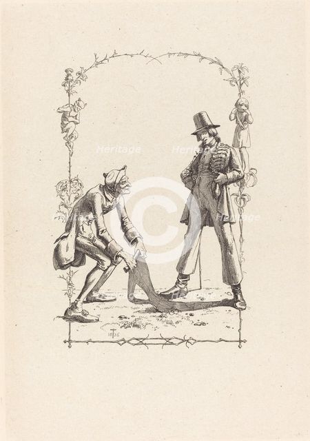 Peter Schlemihl Sells His Shadow, 1836. Creator: Adolf Schrödter.