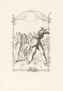 Peter Schlemihl Taunted for His Lack of Shadow, 1836. Creator: Adolf Schrödter