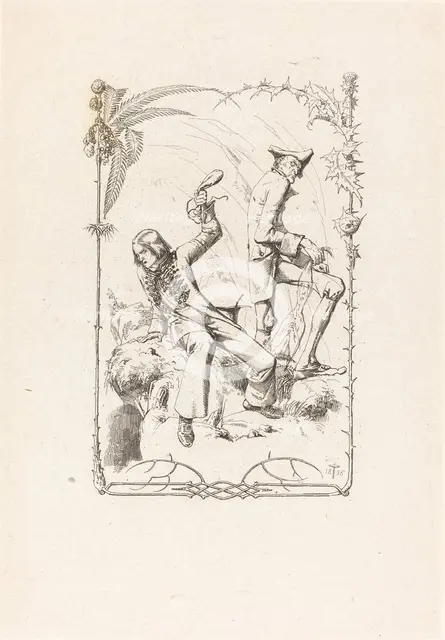 Peter Schlemihl with the Bag of Money, 1836. Creator: Adolf Schrödter.
