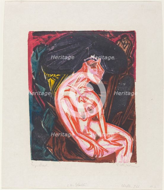 Peter Schlemihls wundersame Geschichte: Die Geliebte (Peter Schlemihl's..., 1915. Creator: Ernst Kirchner.