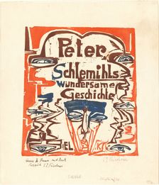 Peter Schlemihls wundersame Geschichte (Peter Schlemihl's Wondrous Story) (Title Page), 1915. Creator: Ernst Kirchner