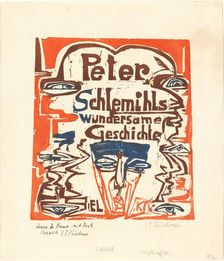 Peter Schlemihls wundersame Geschichte (Peter Schlemihl's Wondrous Story) (Title Page), 1915. Creator: Ernst Kirchner