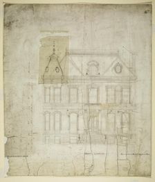 Peter Schuttler II House, Chicago, Illinois, Front Elevation, c. 1873-74. Creator: Bauer & Loebnitz