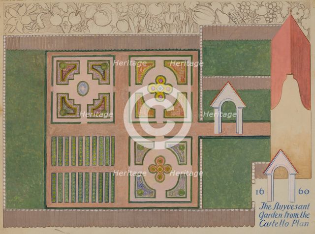 Peter Stuyvesant Garden, c. 1936. Creator: George Stonehill.