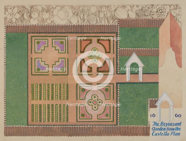 Peter Stuyvesant Garden, c. 1936. Creator: George Stonehill.