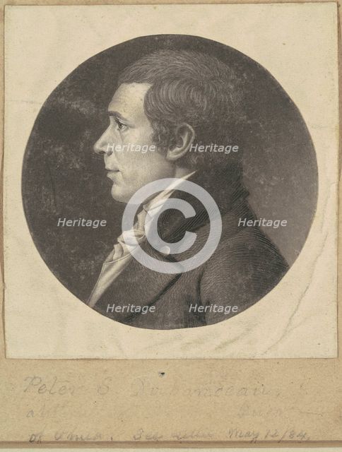 Peter Stephen DuPonceau, c. 1800. Creator: Charles Balthazar Julien Févret de Saint-Mémin.