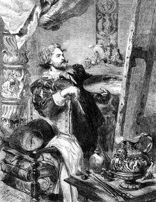 "Peter Paul Rubens", by J. Gilbert, in the Exhibition of the Society of Painters in Water..., 1862. Creator: W Thomas