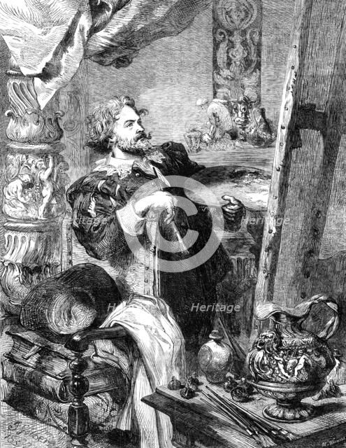 "Peter Paul Rubens", by J. Gilbert, in the Exhibition of the Society of Painters in Water..., 1862. Creator: W Thomas.