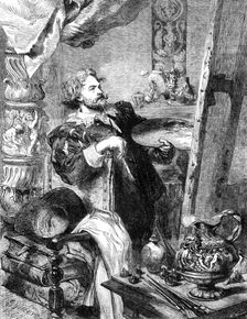 "Peter Paul Rubens", by J. Gilbert, in the Exhibition of the Society of Painters in Water..., 1862. Creator: W Thomas