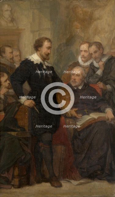 Peter Paul Rubens in his Studio, (c1620s), c1860s. Creator: Nicaise de Keyser.