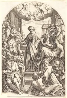 Peter Raising Tabitha, 1608/1611. Creator: Jacques Callot