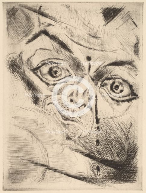 Peter with a Gunshot Wound in His Forehead, 1918. Creator: Walter Gramatté.