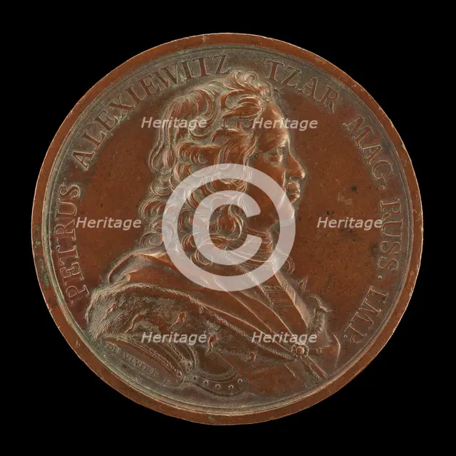 Peter the Great, 1672-1725, Czar of Russia 1682 [obverse], 1717. Creator: Jean Duvivier.