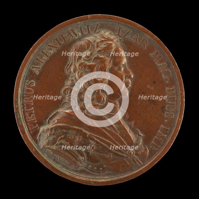 Peter the Great, 1672-1725, Czar of Russia 1682 [obverse], 1717. Creator: Jean Duvivier.