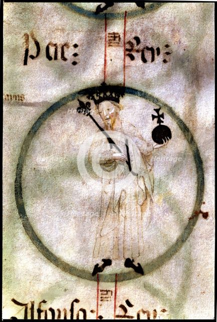 Peter 'The Great', II of Catalonia and III of Aragón (1239-1285), son of King James I, miniature …