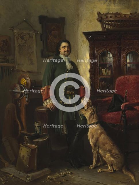 Peter the Great in His Studio, 1870. Creator: Konstantin Makovsky.