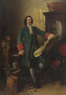 Peter the Great in His Studio, 1870. Creator: Konstantin Makovsky