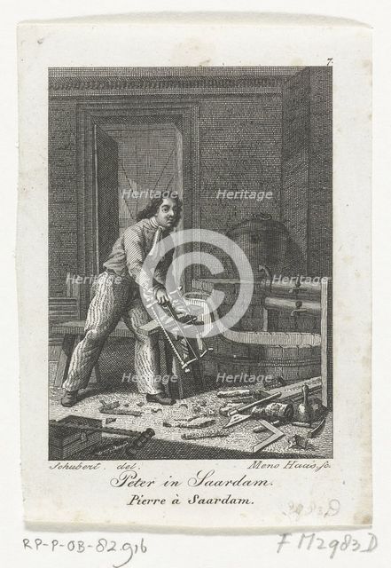 Peter the Great in Zaandam, 1697. Artist: Haas, Meno (1752-1833)