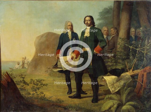 Peter the Great. The founding of Saint Petersburg, 1838. Artist: Venetsianov, Alexei Gavrilovich (1780-1847)