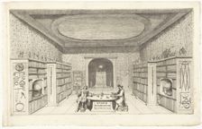 Peter the Great visiting the Museum Wildianum on 13 December 1697. Artist: Wilde, Maria de (1682-1729)