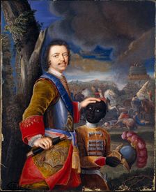 Peter the Great with his page Abraham Hannibal, ca 1720