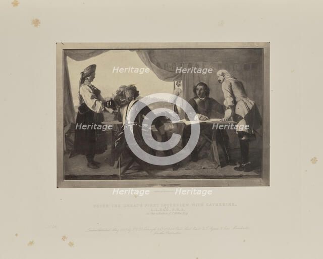 Peter the Great's First Interview with Catherine (Peter the Great sees Katherine for the..., 1858. Creator: Egg, Augustus Leopold (1816-1863).