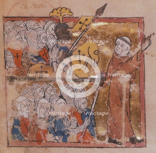 Peter the Hermit leading the Crusades, 1311. Creator: Unknown.