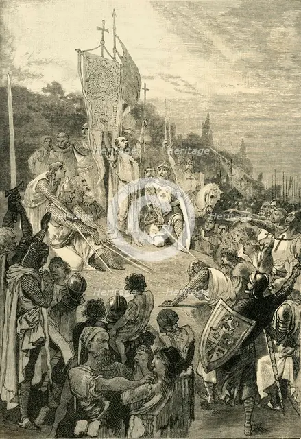 'Peter the Hermit Preaching the First Crusade', (1095-1099), 1890.   Creator: Unknown.