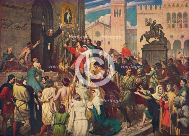 Peter the Hermit preaching the First Crusade, c1095 (1905). Artist: Unknown.